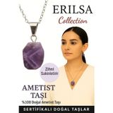 Erilsa Sertifikalı Doğal Ametist Taşı Kolye – Zihni Sakinleştiren ve Enerji Dengeleyen