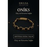 Erilsa Sertifikalı Doğal Oniks Taşı Bileklik – Güç ve Koruma Sağlayan El Yapımı Enerji Takısı