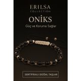 Erilsa Sertifikalı Doğal Oniks Taşı Bileklik – Güç ve Koruma Sağlayan Enerji Taşı Takı
