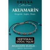 Erilsa Sertifikalı Doğal Terahertz - Akuamarin Taşı Bileklik 4x4 mm - Dinginlik Sağlık ve İletişim Taşı