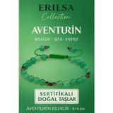 Erilsa Sertifikalı Doğal Terahertz Aventurin Taşı Bileklik 6x6 mm - Bolluk ve Şifa Taşı