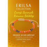 Erilsa Sertifikalı Enerji Sarmalı Koruma Bilekliği - Orange Kuvars Kristali ve Terahertz Taşı