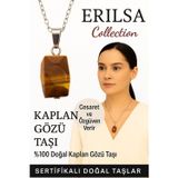 Erilsa Sertifikalı Fasetli Kaplan Gözü Doğal Taş Kolye – Cesaret Özgüven Enerji ve Koruma Taşı