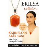 Erilsa Sertifikalı Fasetli Karnelyan Akik Taşı Kolye – Enerji ve Canlılık Veren Doğal Taş