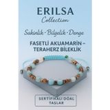 Erilsa Sertifikalı Fasetli Terahertz Akuamarin Taşı Bileklik – Sakinlik, Bilgelik ve Denge Taşı