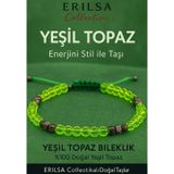 Erilsa Sertifikalı Fasetli Terahertz - Neon Yeşil Kuvars Doğal Taş Bileklik İnce Model – Zarif ve Şık