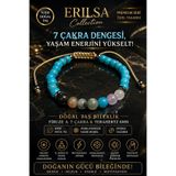 Erilsa Sertifikalı Firuze 7 Çakra Terahertz Doğal Taş Bileklik 6 MM Ayarlanabilir Model