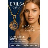 Erilsa Sertifikalı Gold Renkli Ham Lapis Lazuli Doğal Taş Kolye – Bilgelik ve Güç Taşı
