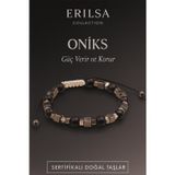 Erilsa Sertifikalı Ham İşlenmemiş Doğal Oniks Taşı Bileklik – Güç ve Koruma Enerjisi