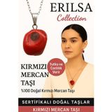 Erilsa Sertifikalı Ham İşlenmemiş Kırmızı Mercan Doğal Taş Kolye – Tutku Canlılık Enerji Taşı