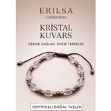 Erilsa Sertifikalı Ham Kristal Kuvars Taşı Bileklik – Zihni Temizler, Enerji Dengeleyici