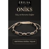 Erilsa Sertifikalı Ham Oniks Doğal Taşı Bileklik – Güç ve Koruma Sağlayan Unisex