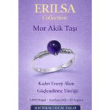 Erilsa Sertifikalı Kadın Enerji Alan Güçlendirme Yüzüğü – Mor Akik Taşı Ayarlamalı İnce Akrep Oğlak Kova