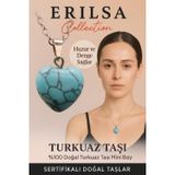 Erilsa Sertifikalı Kalp Model Turkuaz Taşı Kolye Huzur ve Denge Sağlayan Doğal Taş