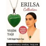 Erilsa Sertifikalı Kalp Model Yeşim Doğal Taş Kolye – Yaşam Sevinci ve Şifa Verir