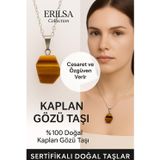 Erilsa Sertifikalı Kaplan Gözü Doğal Taş Kolye – Cesaret Özgüven Denge ve Enerji Taşı