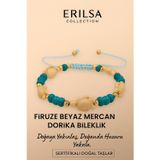 Erilsa Sertifikalı Kaplumbağa Dorika Beyaz Mercan Firuze Taşı Bileklik – Doğanın Huzurunu Bileğinde Hisset