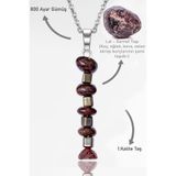 Erilsa Sertifikalı Kırık Taşlı Model Lal - Garnet Taşı Kolye