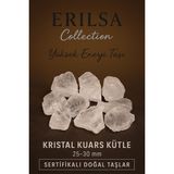 Erilsa Sertifikalı Kristal Kuvars Taşı Kütle 25–30 mm – Yüksek Enerji ve Arınma Taşı Doğal Ham Form - Siyah