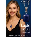 Erilsa Sertifikalı Lapis Lazuli Doğal Taş Kolye - Kadın Erkek İçsel Güç ve Bilgelik Taşı