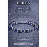 Erilsa Sertifikalı Lapis Lazuli Taşı Bileklik - 5 mm Küp Kesim Terahertz Doğal Taş Ayarlanabilir