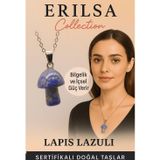 Erilsa Sertifikalı Mantar Model Lapis Lazuli Taşı Kolye - Bilgelik ve İçsel Güç Veren Doğal Taş