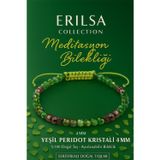 Erilsa Sertifikalı Meditasyon Enerji Bilekliği – Yeşil Peridot Kristali Terahertz Doğal Taş İnce Model