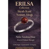 Erilsa Sertifikalı Nefes Tutulma Hissi Yüzüğü – Siyah Kızıl Yemen Akik Ayarlamalı İnce Kasa Akrep Koç Aslan