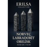 Erilsa Sertifikalı Norveç Labradorit Larvikit Obelisk Kazık – Zihni Güçlendiren Doğal Enerji Sütunu