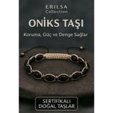 Erilsa Sertifikalı Oniks Taşı Bileklik – Koruma, Güç ve Ruhsal Denge Enerjisi