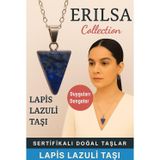 Erilsa Sertifikalı Piramit Model Lapis Lazuli Taşı Kolye - Duyguları Dengeleyen Doğal Taş