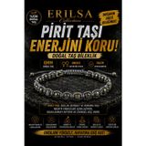 Erilsa Sertifikalı Pirit Taşı Doğal Taş Bileklik 6 MM Ayarlanabilir Unisex Premium Model - Enerjini Koru