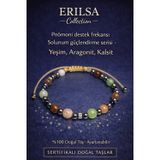 Erilsa Sertifikalı Pnömoni Destek Frekansı Solunum Güçlendirme Bilekliği - Yeşim Aragonit Kalsit Doğal Taş