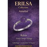 Erilsa Sertifikalı Rahim Enerji Denge Yüzüğü – Ametist Taşı Ayarlanabilir İnce Kasa Balık Yengeç Terazi