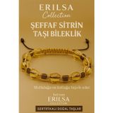 Erilsa Sertifikalı Şeffaf Sitrin Doğal Taş Bileklik - 8x8 mm Bereket Bolluk Mutluluk Enerjisi Taşı