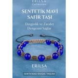 Erilsa Sertifikalı Sentetik Mavi Safir Taşı Bileklik – Dinginlik ve Zarafet Enerjisi