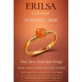 Erilsa Sertifikalı Sinir Stres Panik Atak Yüzüğü – Turuncu Akik Taşı Ayarlanabilir Gold Kasa Koç Aslan Yay
