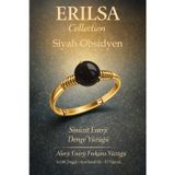 Erilsa Sertifikalı Sinüzit Enerji Denge Yüzüğü – Siyah Obsidyen Ayarlanabilir Gold İnce Kasa Oğlak Akrep