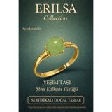 Erilsa Sertifikalı Stres Kalkanı Enerji Yüzüğü – Yeşim Taşı Ayarlanabilir Gold İnce Model Akrep Yay Burcu