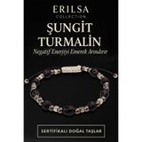 Erilsa Sertifikalı Şungit - Turmalin Taşı Bileklik – Negatif Enerjiyi Arındırıcı Takı