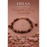 Erilsa Sertifikalı Tükenmişlik ve Enerji Düşüklüğü Bilekliği - Kırmızı Jasper ve Terahertz Taşı – 6 mm Doğ