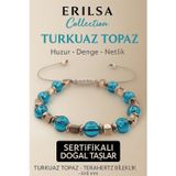 Erilsa Sertifikalı Turkuaz Topaz Doğal Taş Bileklik - 8x8 mm Huzur Denge Netlik Enerji Taşı