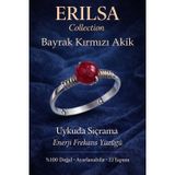 Erilsa Sertifikalı Uykuda Sıçrama Enerji Yüzüğü – Bayrak Kırmızı Akik Ayarlanabilir İnce Kasa Koç Akrep Burcu