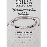 Erilsa Sertifikalı Yaratıcılık Akış Enerji Bilekliği - Kristal Kuvars ve Terahertz Doğal Taş 4 mm