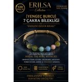 Erilsa Sertifikalı Yengeç Burcu 7 Çakra Doğal Taş Bileklik -Ayarlamalı Unisex Lüks Hem Bileklik Hem Halhal