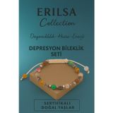 Erilsa Sertifikalı Yeşim Akik Kuvars Doğal Taş Depresyon Bileklik Seti Huzur Enerji Denge Model