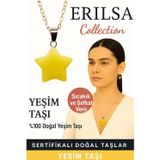 Erilsa Sertifikalı Yıldız Model Yeşim Doğal Taş Kolye – Şifa Uyum ve Şefkat Taşı