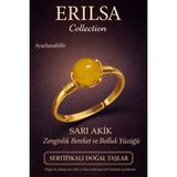Erilsa Sertifikalı Zenginlik Bereket Enerji Yüzüğü – Sitrin Taşı Ayarlanabilir Gold Ince Aslan Koç Burcu - 0 - Renkli