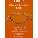 Erilsa Sertifikalı Zihinsel Keskinlik Aktivasyon Bilekliği – Tangerina Kuvars ve Terahertz Doğal Taşı 4 mm