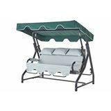 Erinöz Salvia 3 Kişilik Bahçe Balkon Teras Salıncağı - Yeşil Çizgili